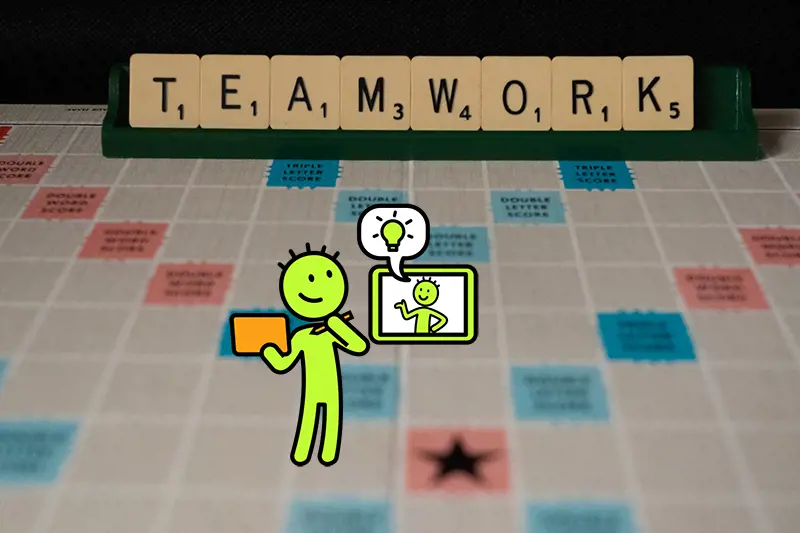 Scrabblebord hybride teamaanpak